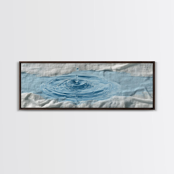 Clean Blue Water Ripple Abstraction Canvas Print, Laundry Room Art, Artwork, Living Room Decor, Clean, Minimalist Wall Art, LRA-3x1-34