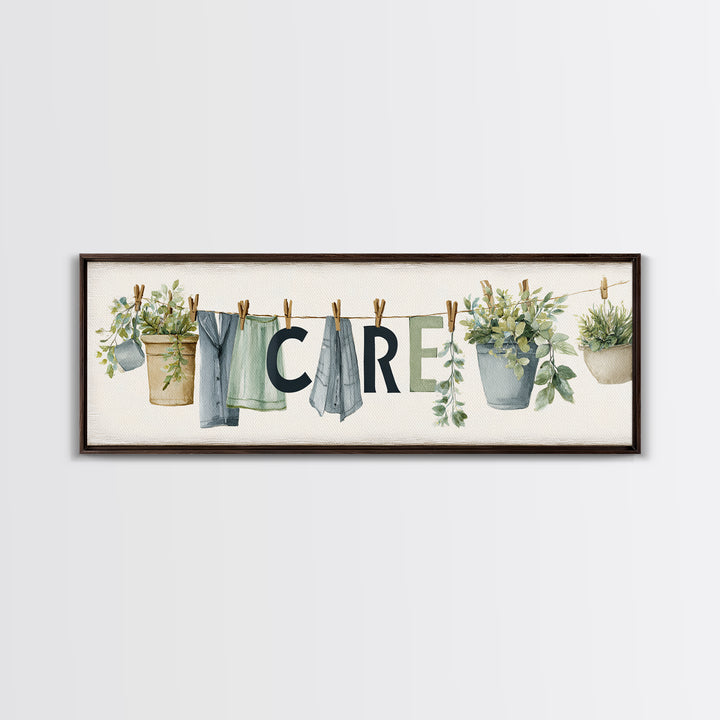 Farmhouse Laundry Sign Ornament Without Words Canvas Print, Laundry Room Art, Art Print, Living Room Decor, Fine Art, Clean, LRA-3x1-35