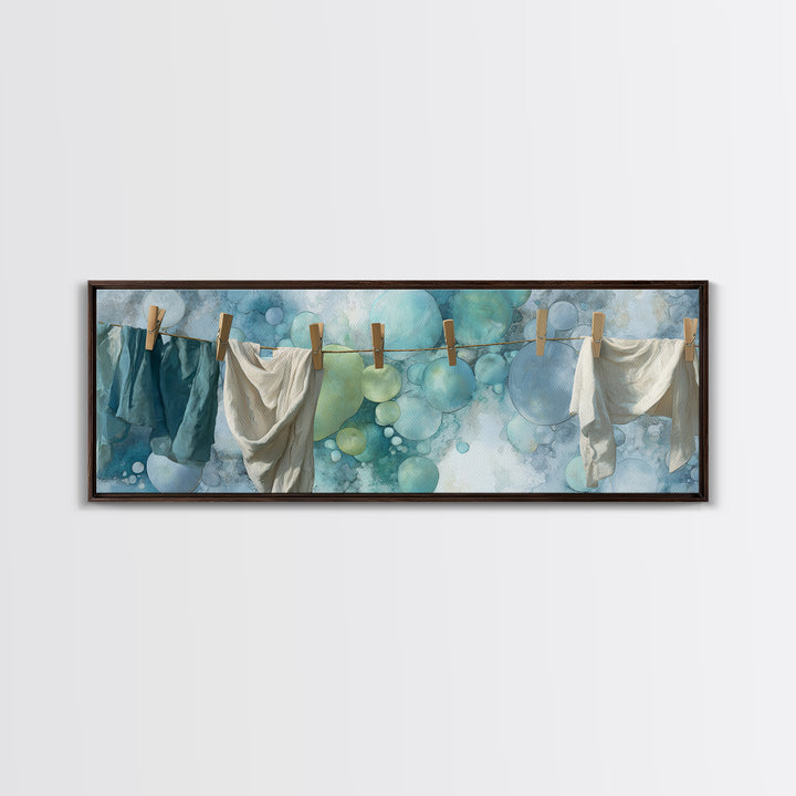 Abstract Suds and Bubbles Canvas Print, Laundry Room Art, Digital Print, Living Room Decor, Fine Art, Clean, Custom Wall Art, LRA-3x1-38