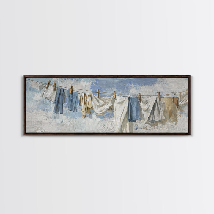 Linen Texture Abstract Canvas Print, Laundry Room Art, Whimsical Art, Living Room Decor, Abstract Art, Clean, Statement Artwork, LRA-3x1-4