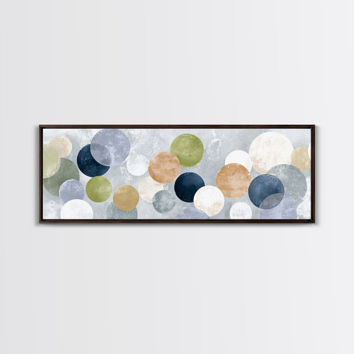 Soap Bubbles Rendered as Playful Abstract Circles Canvas Print, Laundry Room Art, Living Room Decor, Abstract Art, Clean, LRA-3x1-70