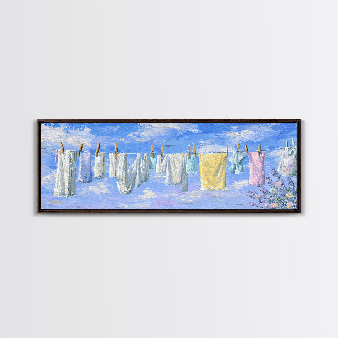 Washing Machine Icon Graphic Without Text Framed Canvas Print, Laundry Room Art, Retro Wall Art, Living Room Decor, LRA-3x1-74
