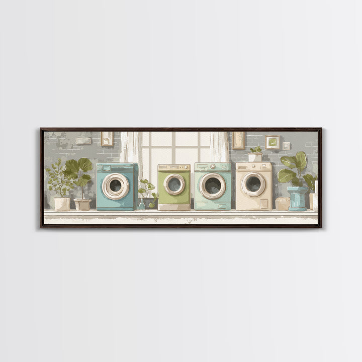 Washing Machine Icon Graphic Without Text Canvas Print, Laundry Room Art, Whimsical Art, Living Room Decor, Fine Art, Clean, LRA-3x1-98