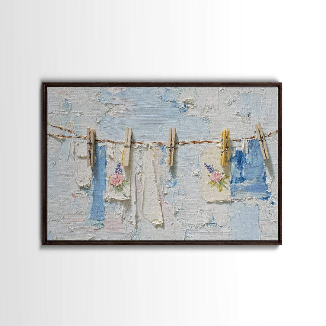 Linen Texture Abstract Framed Canvas Print, Laundry Room Art, Minimalist Wall Art, Living Room Decor, Abstract Art, Clean, LRA-3x2-40
