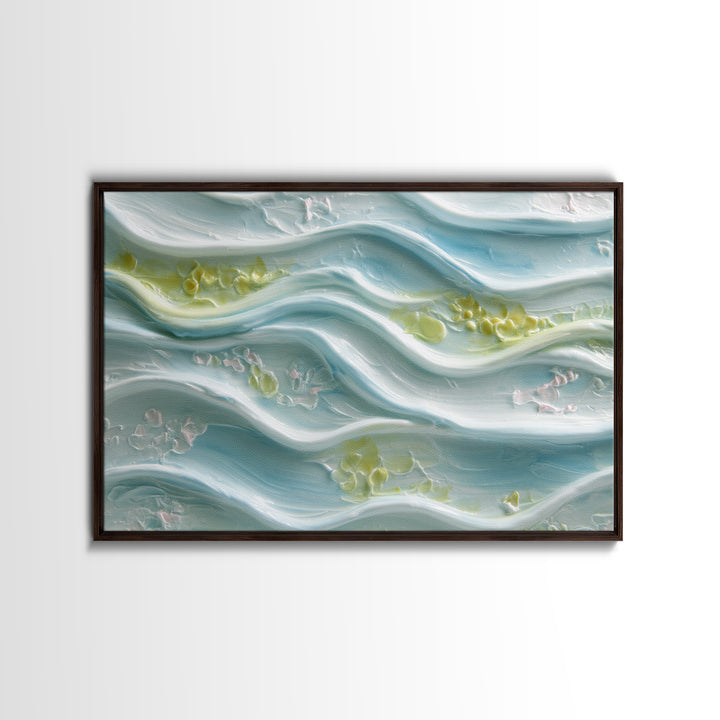 Clean Blue Water Ripple Abstraction Framed Canvas Print, Laundry Room Art, Wall Art Print, Living Room Decor, Abstract Art, LRA-3x2-46