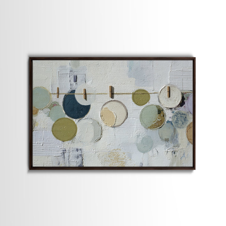 Soap Bubbles Rendered as Playful Abstract Circles Canvas Print, Laundry Room Art, Farmhouse Wall Decor, Living Room Decor, LRA-3x2-58