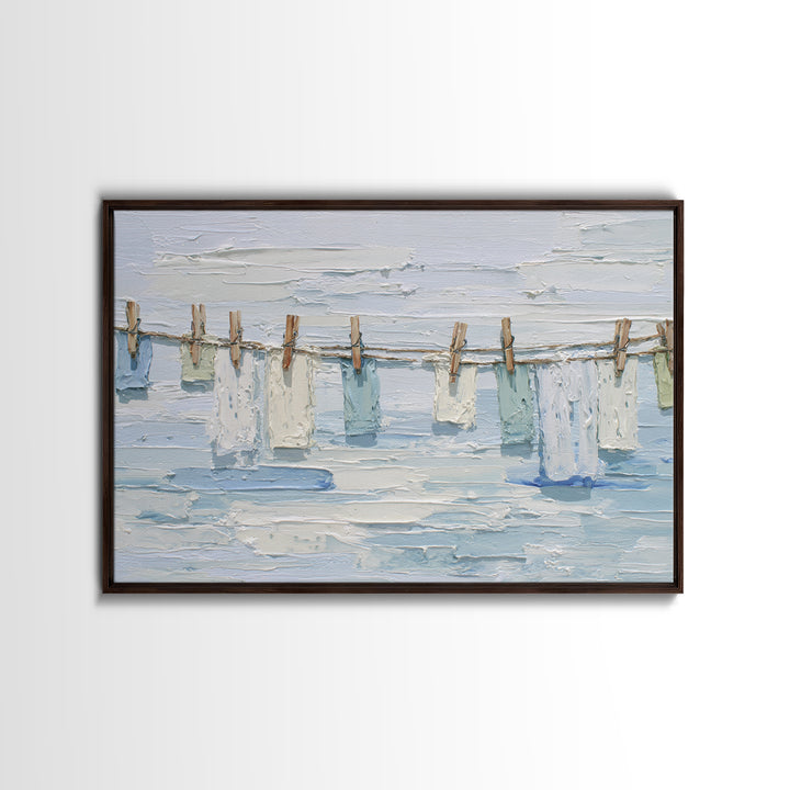 Clean Blue Water Ripple Abstraction Framed Canvas Print, Laundry Room Art, Wall Art Print, Living Room Decor, Abstract Art, LRA-3x2-70