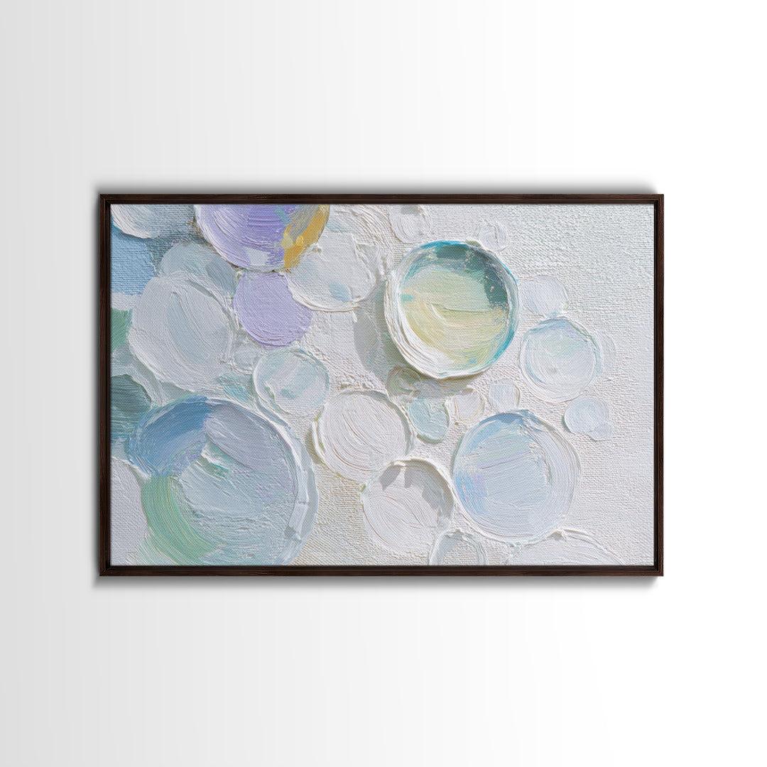 Soap Bubbles Rendered as Playful Abstract Circles Canvas Print, Laundry Room Art, Downloadable Art, Living Room Decor, Clean, LRA-3x2-82
