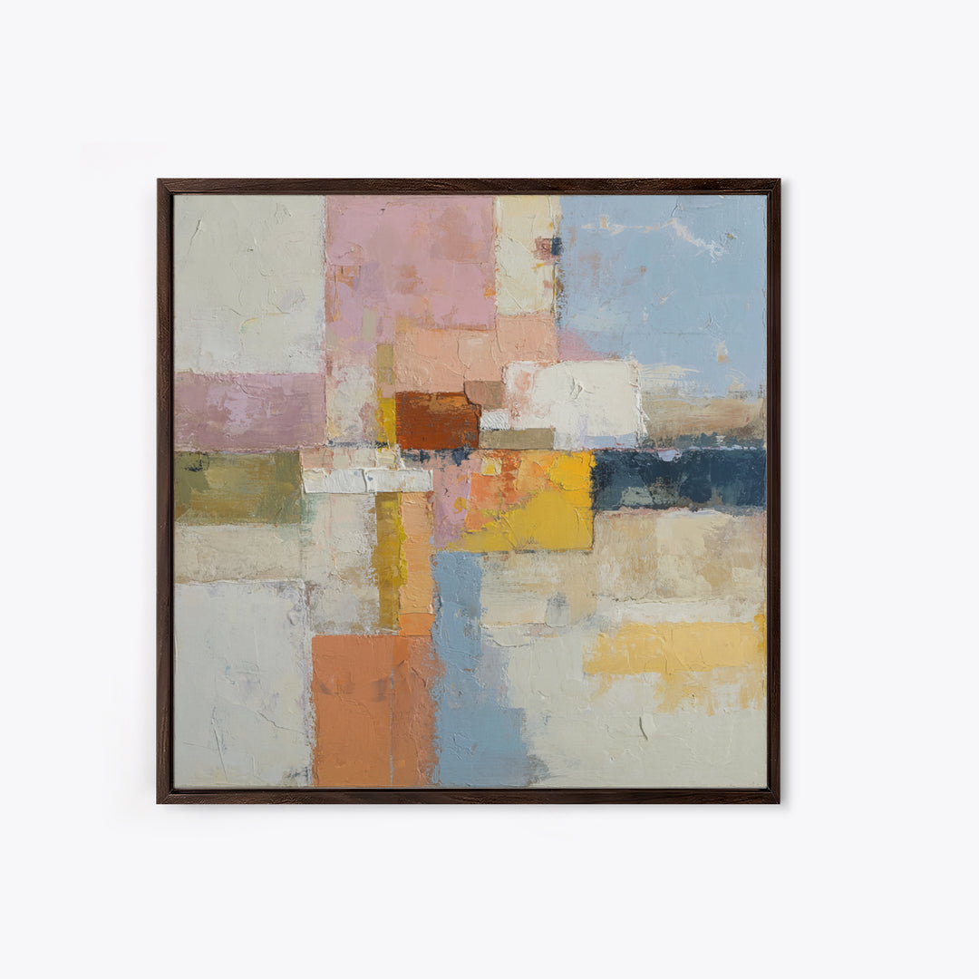 Warm Terra Cotta Abstract Landscape Canvas Print, Mediterranean Art, Digital Art Prints, Living Room Decor, Watercolor Art, MAR-1x1-14