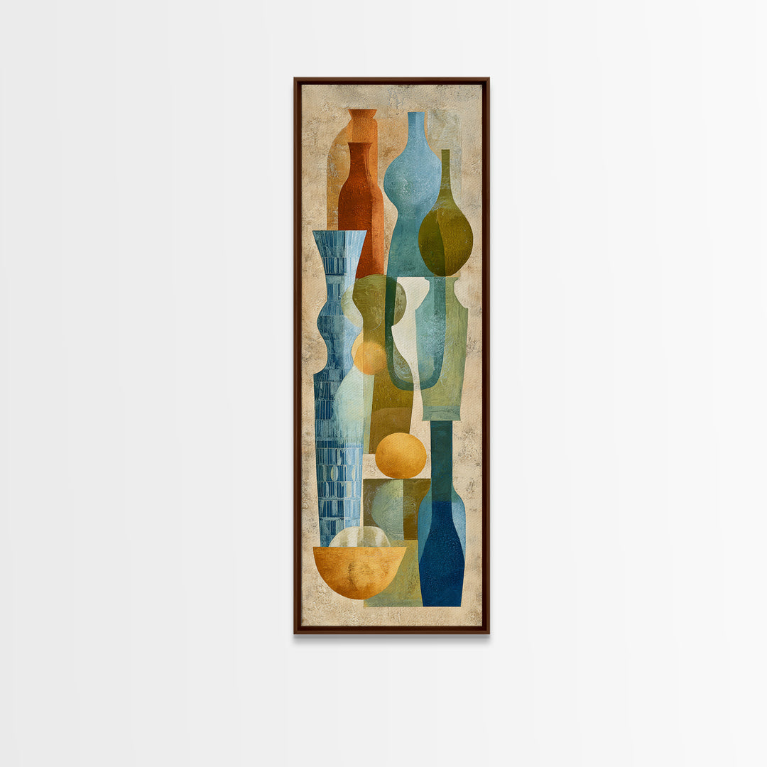 Spanish Tile Ornament Canvas Print, Mediterranean Art, Farmhouse Decor, Living Room Decor, Fine Art, Azure, Landscape Painting, MAR-1x3-100