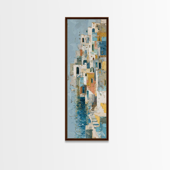 Coastal Cliffs with Sparkling Blue Water Canvas Print, Mediterranean Art, Neutral Decor, Living Room Decor, Fine Art, Azure, MAR-1x3-32