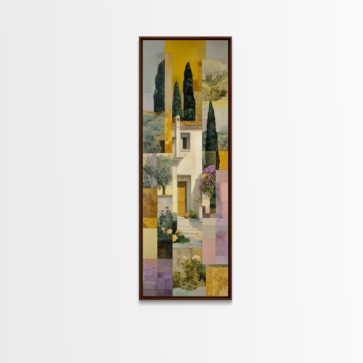 Olive Grove under Pale Morning Light Canvas Print, Mediterranean Art, Wall Decor, Living Room Decor, Fine Art, Azure, MAR-1x3-77