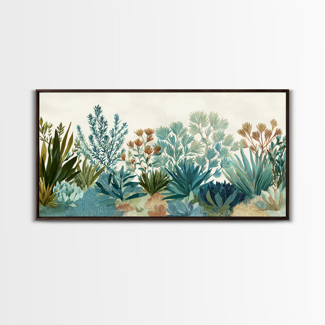 Wild Herbs Rosemary and Thyme Botanical Study Canvas Print, Mediterranean Art, Room Decor, Living Room Decor, Fine Art, Azure, MAR-2x1-44