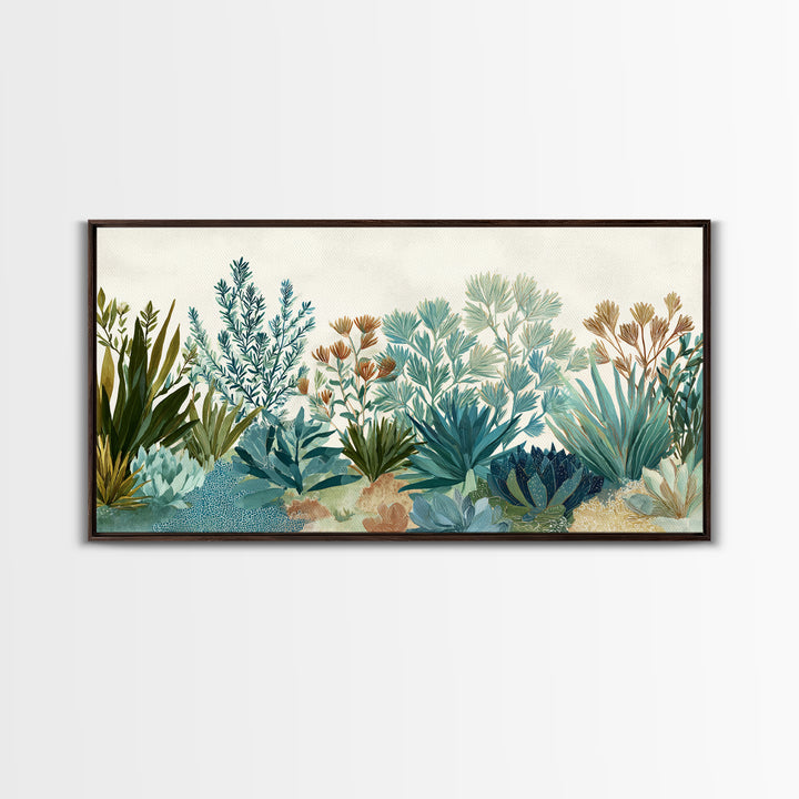 Wild Herbs Rosemary and Thyme Botanical Study Canvas Print, Mediterranean Art, Room Decor, Living Room Decor, Fine Art, Azure, MAR-2x1-44
