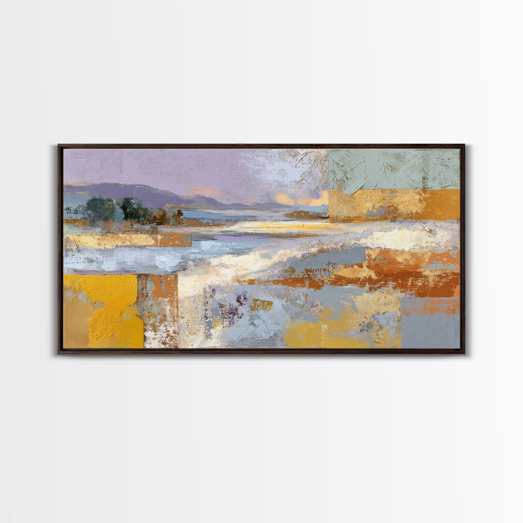 Warm Terra Cotta Abstract Landscape Canvas Print, Mediterranean Art, Room Decor, Living Room Decor, Azure, Printable Art, MAR-2x1-58