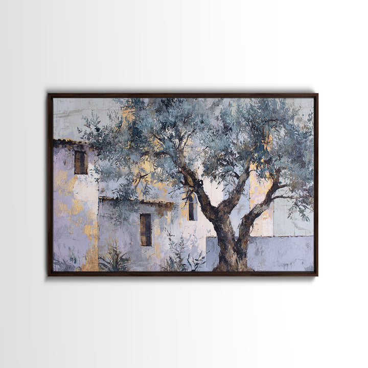 Olive Grove under Pale Morning Light Canvas Print, Mediterranean Art, Farmhouse Decor, Living Room Decor, Fine Art, Azure, MAR-3x2-21