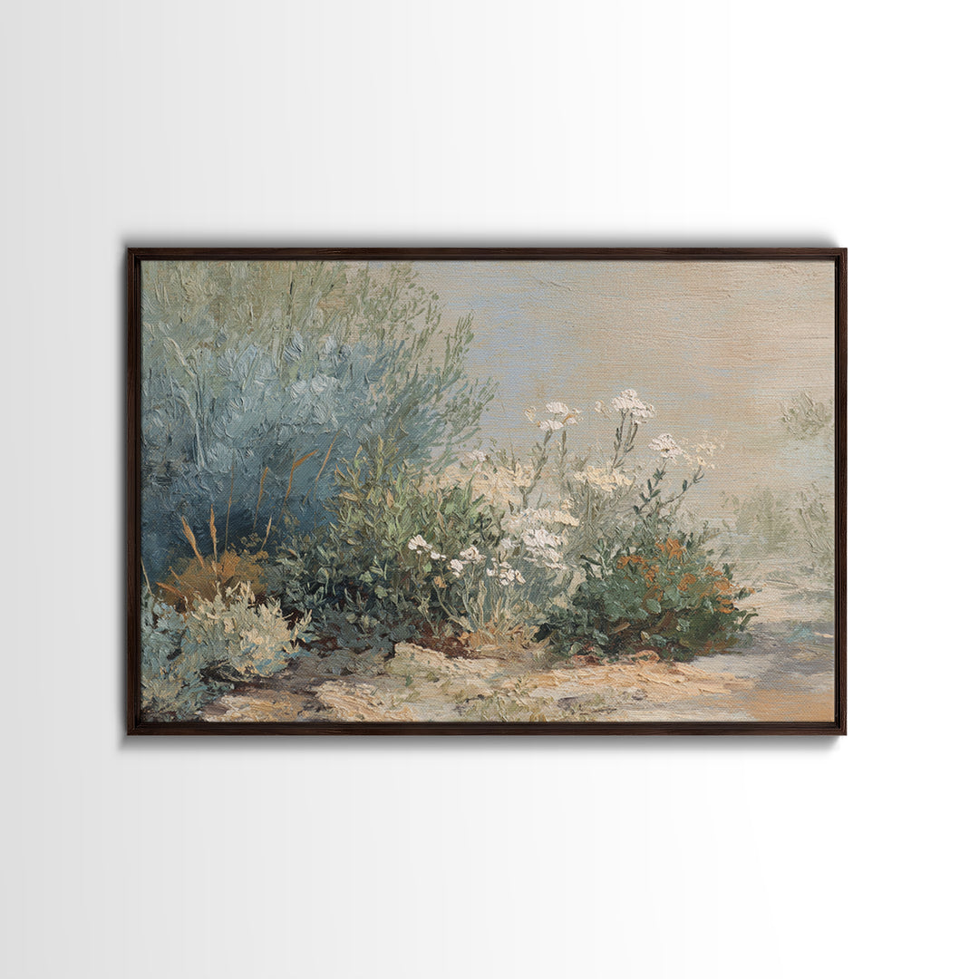 Wild Herbs Rosemary and Thyme Botanical Study Canvas Print, Mediterranean Art, Printable Wall Art, Living Room Decor, Azure, MAR-3x2-28