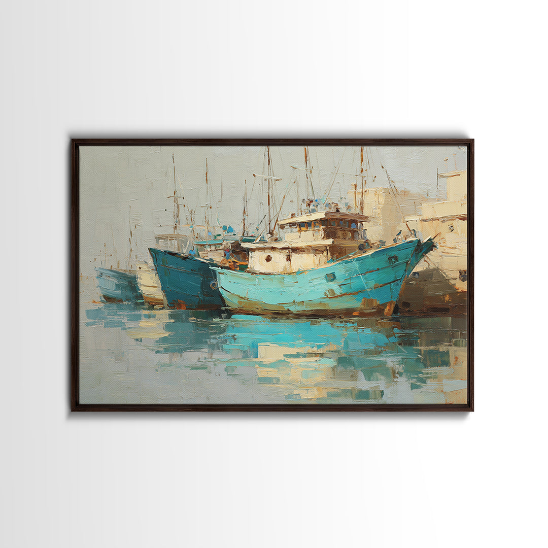Spanish Tile Ornament Canvas Print, Mediterranean Art, Landscape Painting, Living Room Decor, Fine Art, Azure, Fine Art Print, MAR-3x2-68