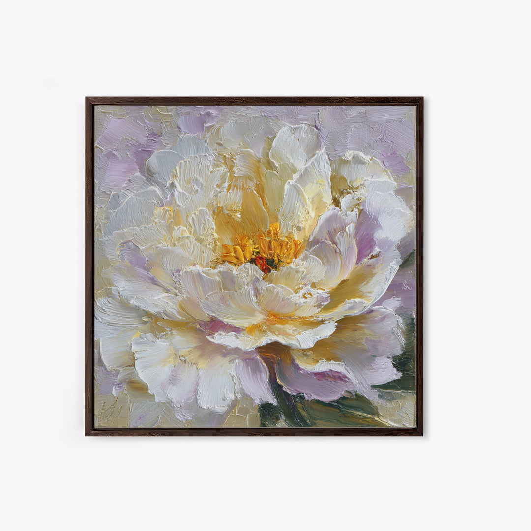 Romantic Neutral Peony Closeup Framed Canvas Print, Master Bedroom, Wall Art Bedroom, Bedroom Decor, Fine Art, Sanctuary, MAS-1x1-2