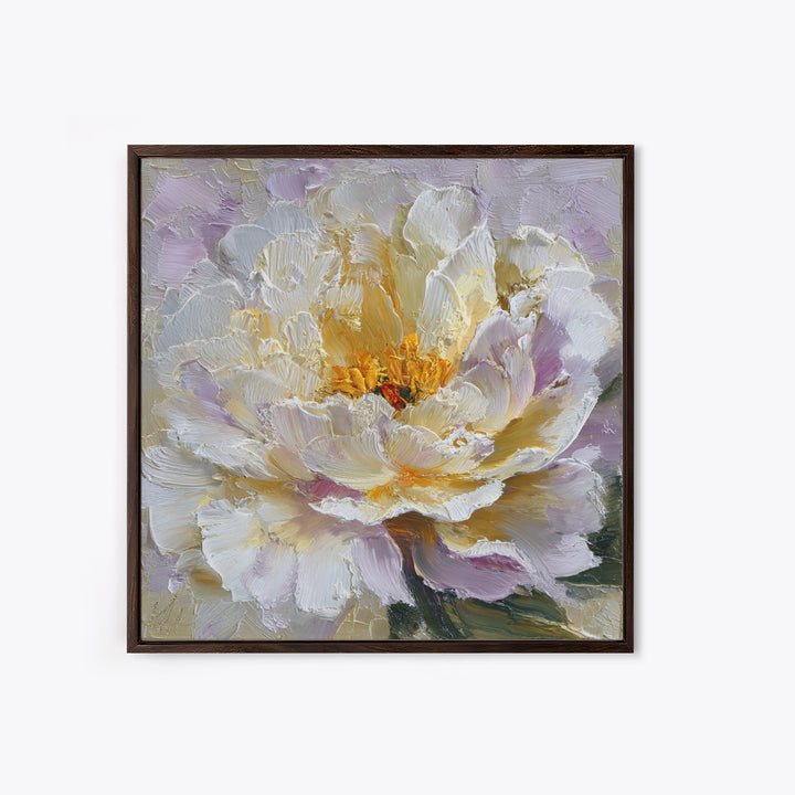 Romantic Neutral Peony Closeup Framed Canvas Print, Master Bedroom, Wall Art Bedroom, Bedroom Decor, Fine Art, Sanctuary, MAS-1x1-2