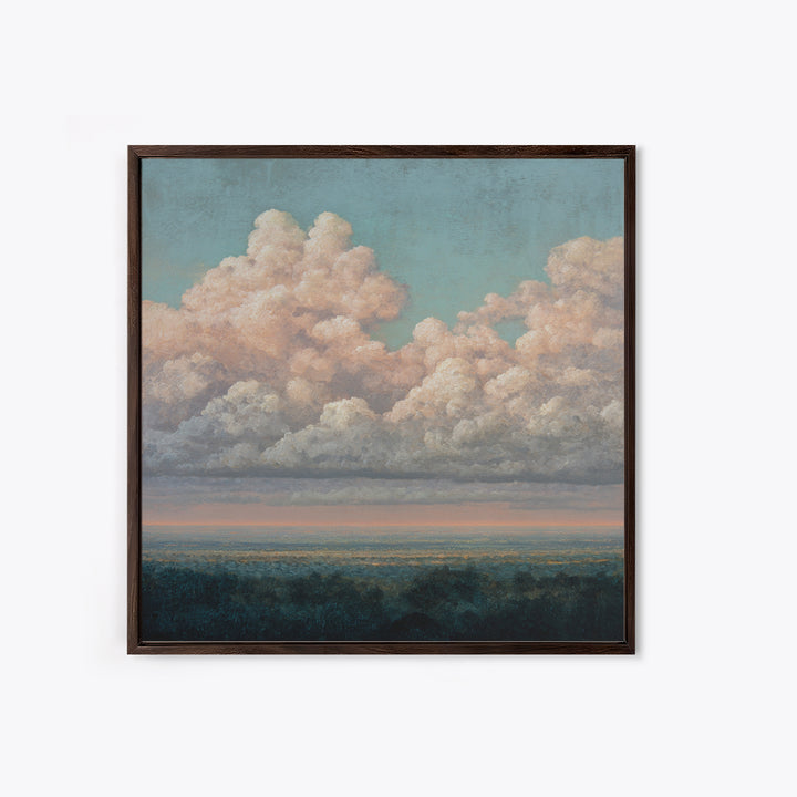 Blush and Taupe Cloudscape Canvas Print, Master Bedroom, Over Bed Wall Art, Bedroom Decor, Oil Painting, Sanctuary, MAS-1x1-30