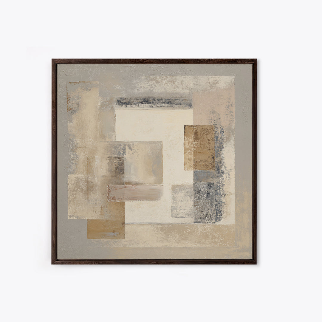 Minimal Stone Shapes Framed Canvas Print, Master Bedroom, Room Decor, Bedroom Decor, Abstract Art, Sanctuary, Wall Decal, MAS-1x1-40