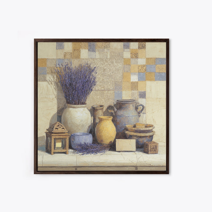 Lavender Field at Twilight Framed Canvas Print, Master Bedroom, Set of 2 Prints, Bedroom Decor, Abstract Art, Sanctuary, MAS-1x1-42