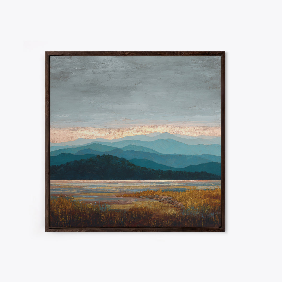 Soft Mountain Ridge Framed Canvas Print, Master Bedroom, Boho Decor, Bedroom Decor, Fine Art, Sanctuary, Wall Art Prints, MAS-1x1-61