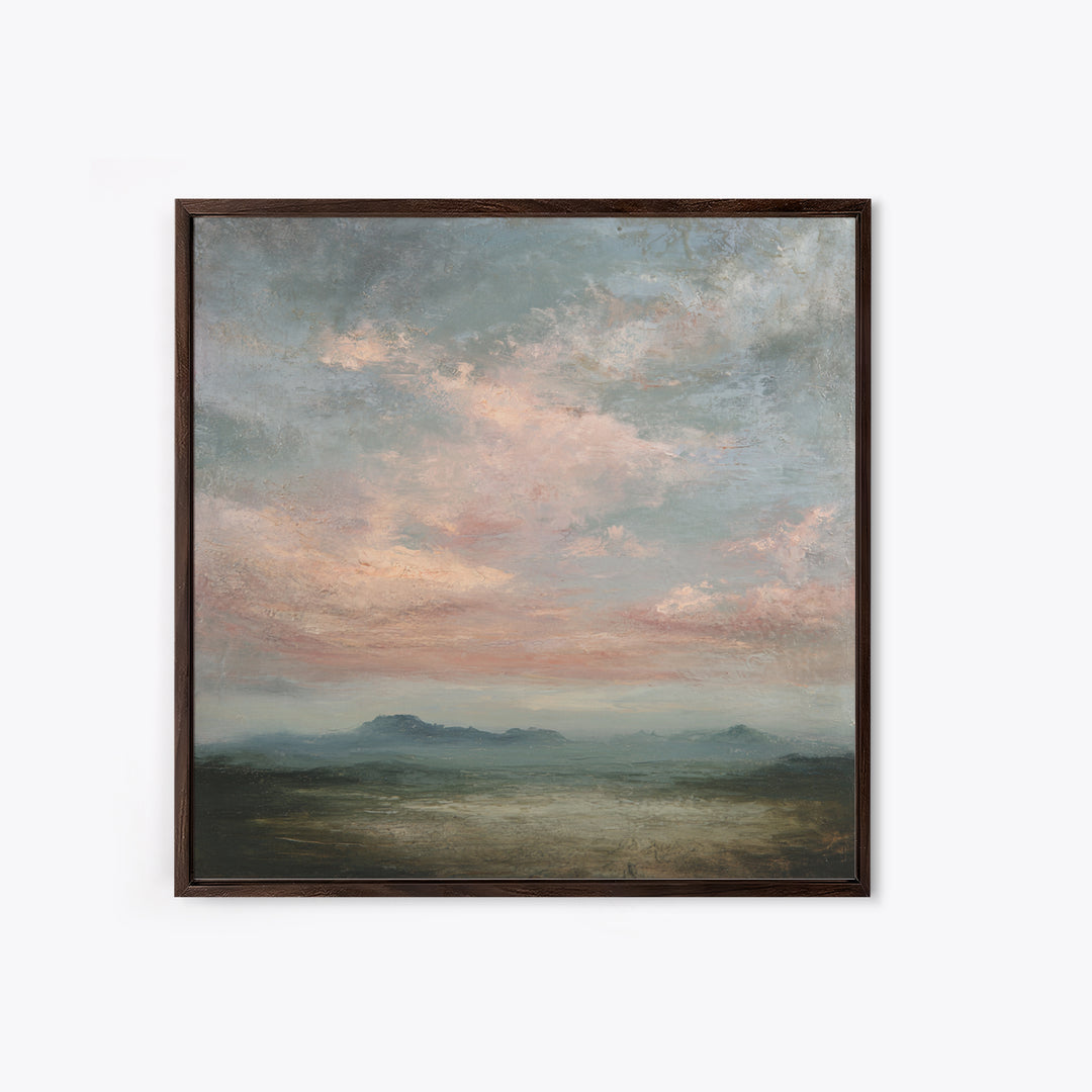 Blush and Taupe Cloudscape Framed Canvas Print, Master Bedroom, Statement Artwork, Bedroom Decor, Fine Art, Sanctuary, MAS-1x1-78