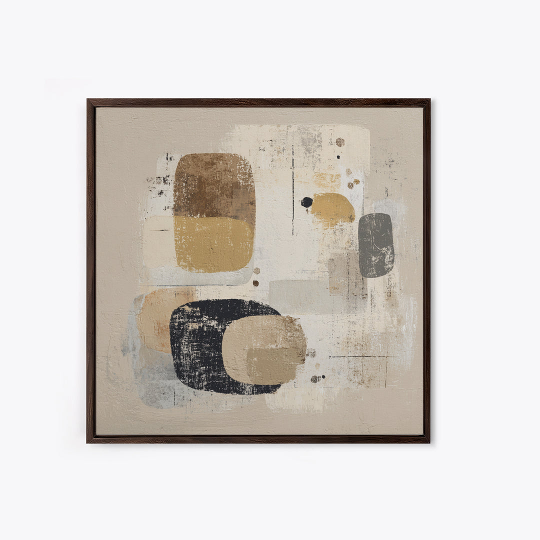 Minimal Stone Shapes Framed Canvas Print, Master Bedroom, Minimalist Decor, Bedroom Decor, Fine Art, Sanctuary, Farmhouse Decor, MAS-1x1-88