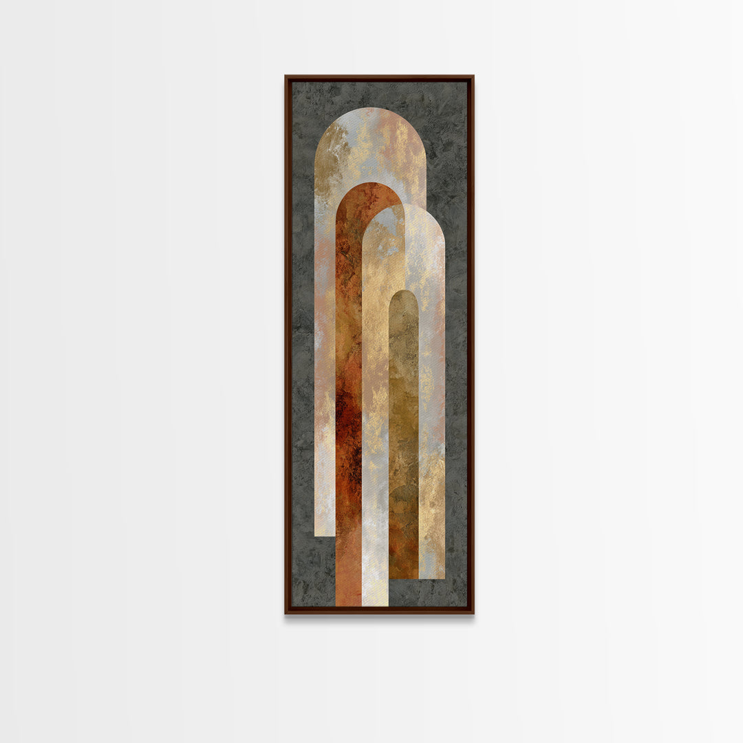 Gold Accented Abstract Arches Framed Canvas Print, Master Bedroom, Wall Decor, Bedroom Decor, Sanctuary, Farmhouse Wall Decor, MAS-1x3-20