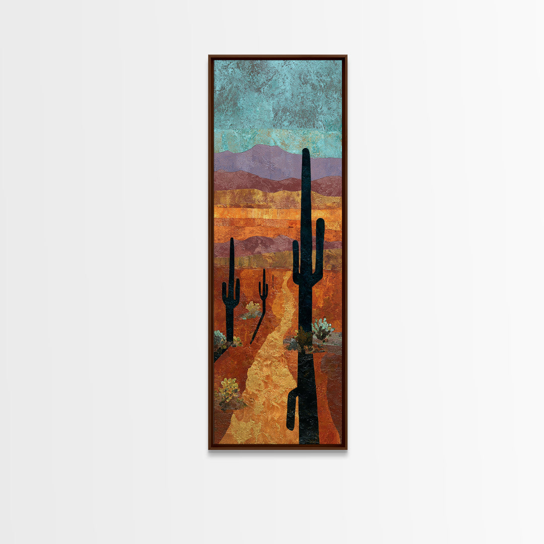 Quiet Desert Dusk Canvas Print, Master Bedroom, Above Bed Wall Decor, Bedroom Decor, Oil Painting, Sanctuary, Textured Painting, MAS-1x3-22