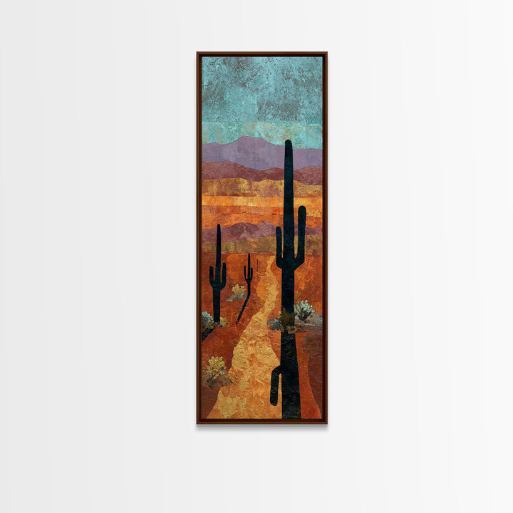 Quiet Desert Dusk Canvas Print, Master Bedroom, Above Bed Wall Decor, Bedroom Decor, Oil Painting, Sanctuary, Textured Painting, MAS-1x3-22