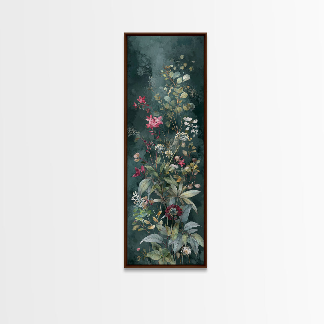 Dreamy Celestial Moon and Botanical Composition Canvas Print, Master Bedroom, Bedroom Wall Decor, Bedroom Decor, Sanctuary, MAS-1x3-23