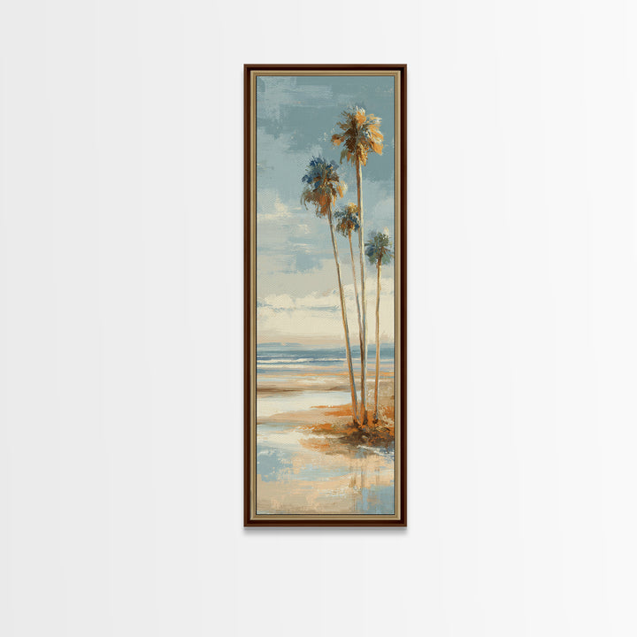 Hotel Coastal Landscape Canvas Print, Master Bedroom, Farmhouse Wall Art, Bedroom Decor, Oil Painting, Sanctuary, MAS-1x3-33