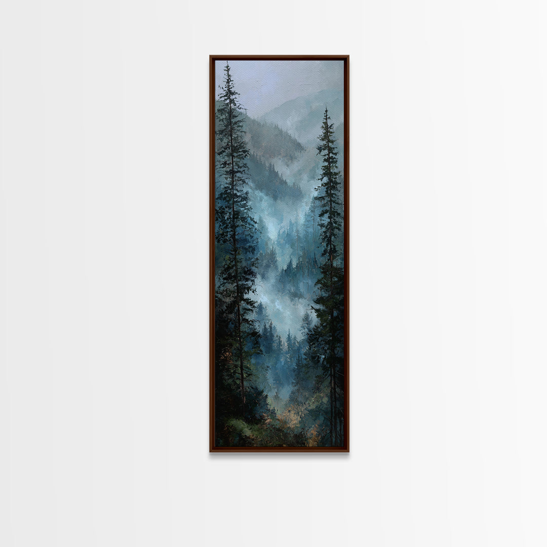Calm Misty Forest Panorama Canvas Print, Master Bedroom, Bedroom Wall Art, Bedroom Decor, Oil Painting, Sanctuary, MAS-1x3-40