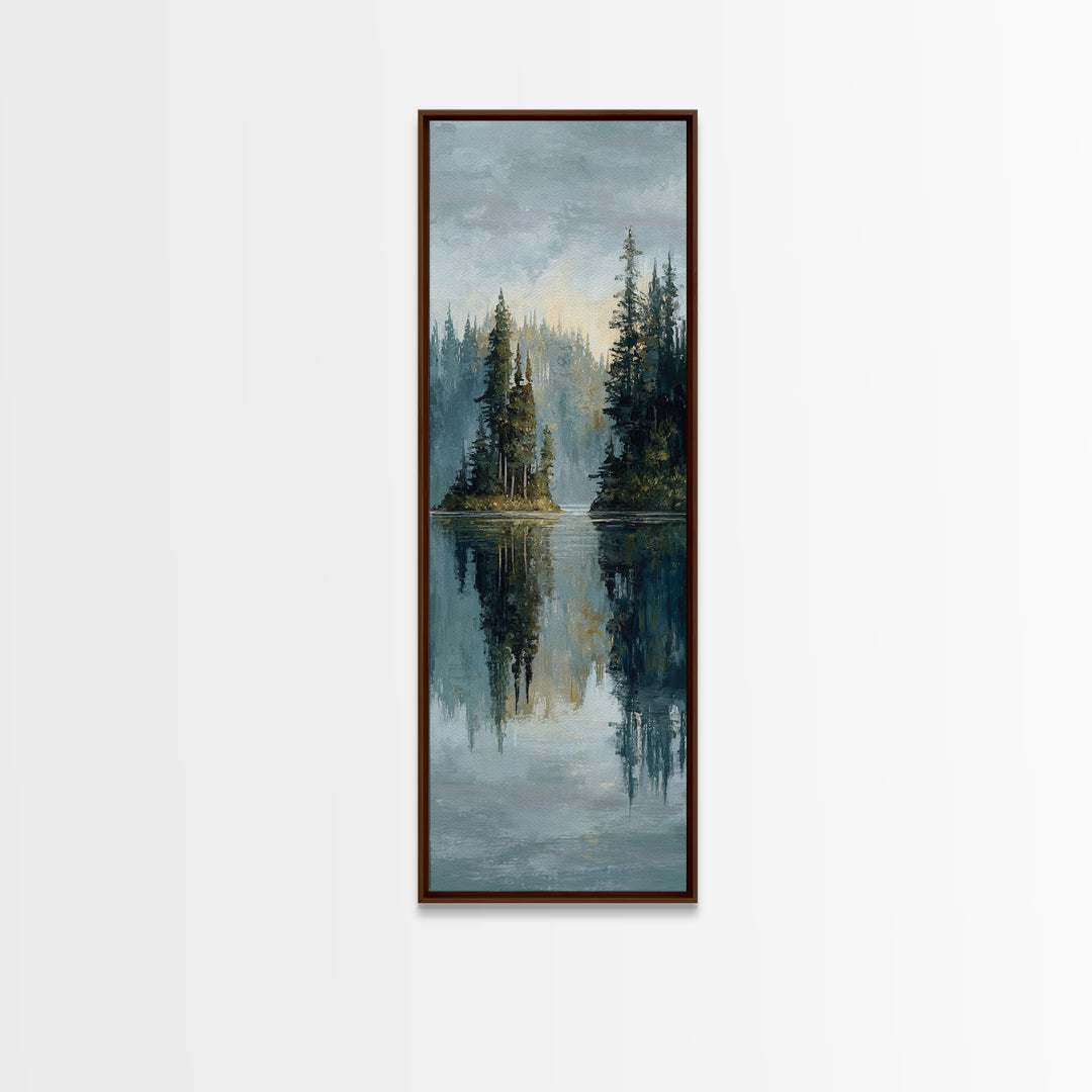 Serene Lake with Pale Morning Reflection Canvas Print, Master Bedroom, Bedroom Prints, Bedroom Decor, Fine Art, Sanctuary, MAS-1x3-43