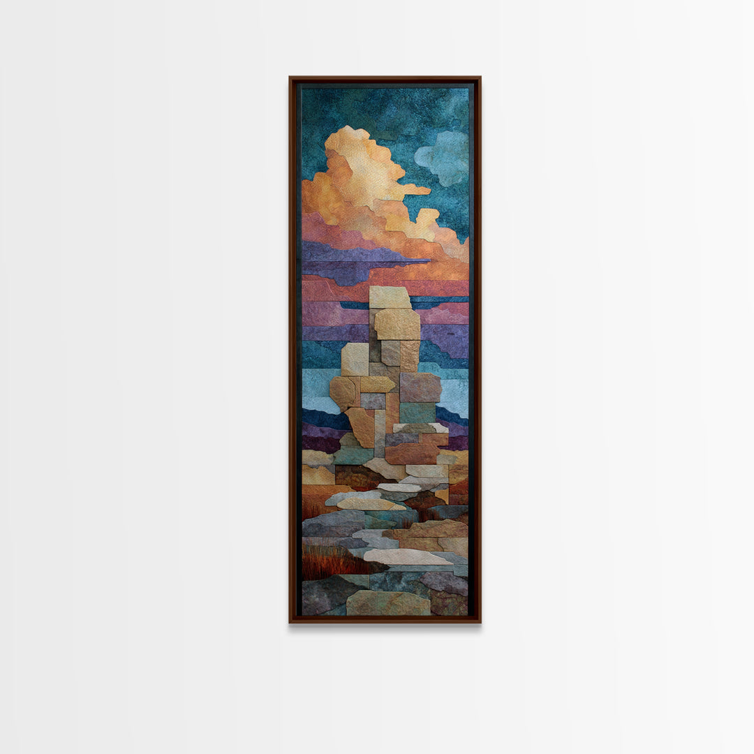 Quiet Desert Dusk Framed Canvas Print, Master Bedroom, Modern Decor, Bedroom Decor, Fine Art, Sanctuary, Wall Decor, Art Print, MAS-1x3-46
