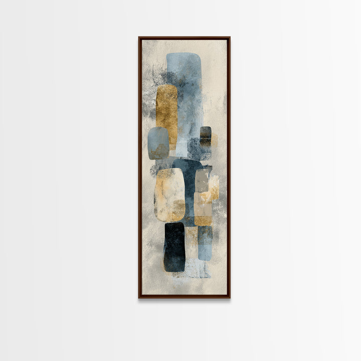 Minimal Stone Shapes Framed Canvas Print, Master Bedroom, Printable Art, Bedroom Decor, Abstract Art, Sanctuary, MAS-1x3-52