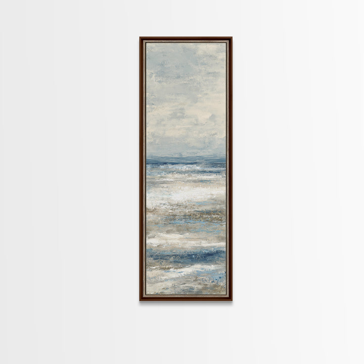 Elegant Moonlit Ocean Horizon Framed Canvas Print, Master Bedroom, Printable Wall Art, Bedroom Decor, Fine Art, Sanctuary, MAS-1x3-61