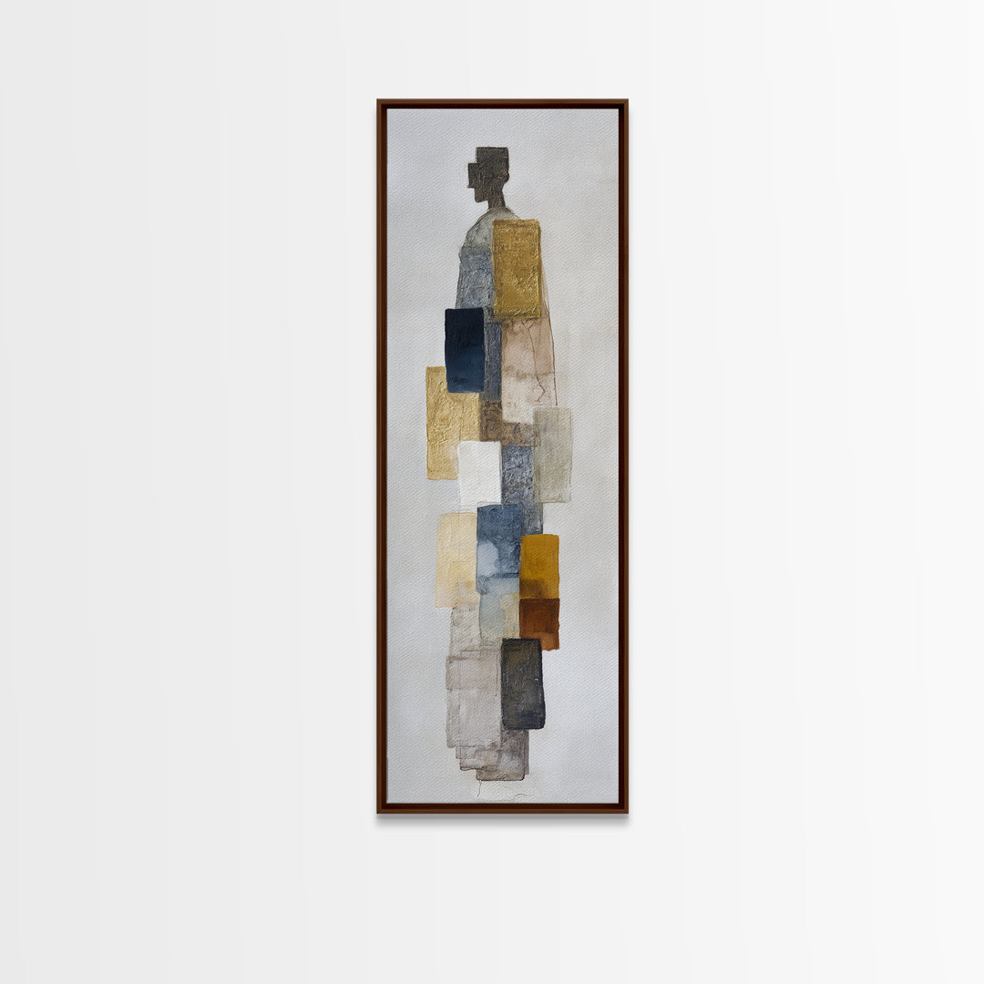 Minimal Two Figure Line Drawing Canvas Print, Master Bedroom, Wall Art Prints, Bedroom Decor, Oil Painting, Sanctuary, MAS-1x3-65