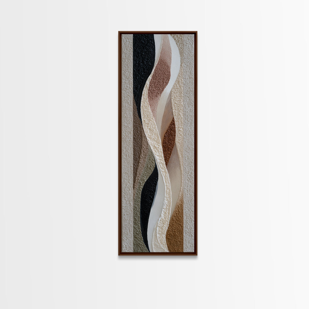 Abstract Wave Forms Framed Canvas Print, Master Bedroom, Wall Art Bedroom, Bedroom Decor, Sanctuary, Statement Artwork, MAS-1x3-80