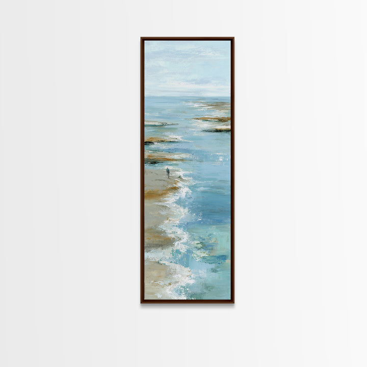 Hotel Coastal Landscape Canvas Print, Master Bedroom, Living Room Prints, Bedroom Decor, Watercolor Art, Sanctuary, MAS-1x3-81
