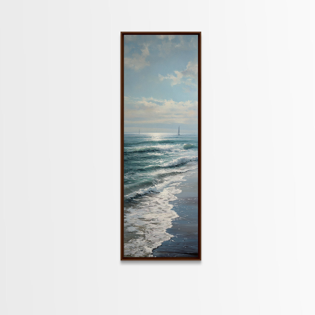 Elegant Moonlit Ocean Horizon Canvas Print, Master Bedroom, Printable Art, Bedroom Decor, Fine Art, Sanctuary, Wall Art Bedroom, MAS-1x3-85
