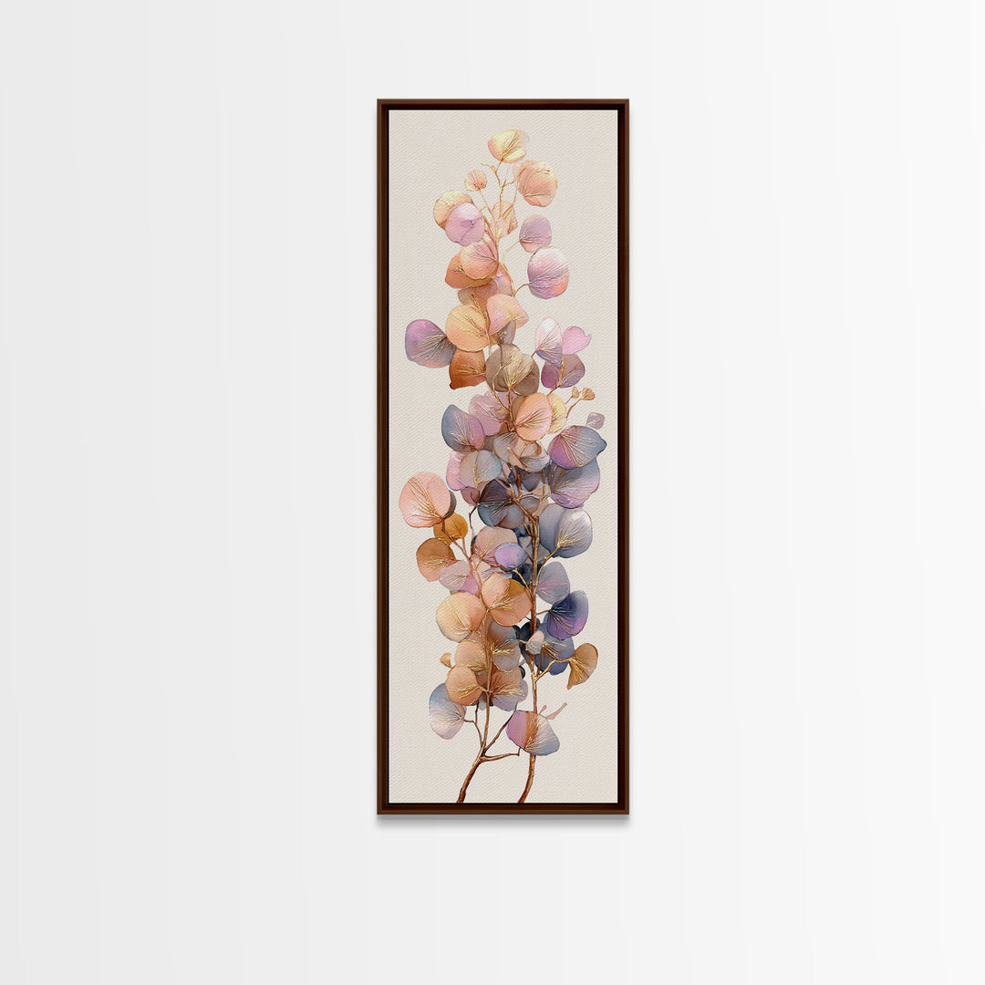 Gentle Eucalyptus Watercolor Branches Framed Canvas Print, Master Bedroom, Set of 2 Prints, Bedroom Decor, Fine Art, Sanctuary, MAS-1x3-96