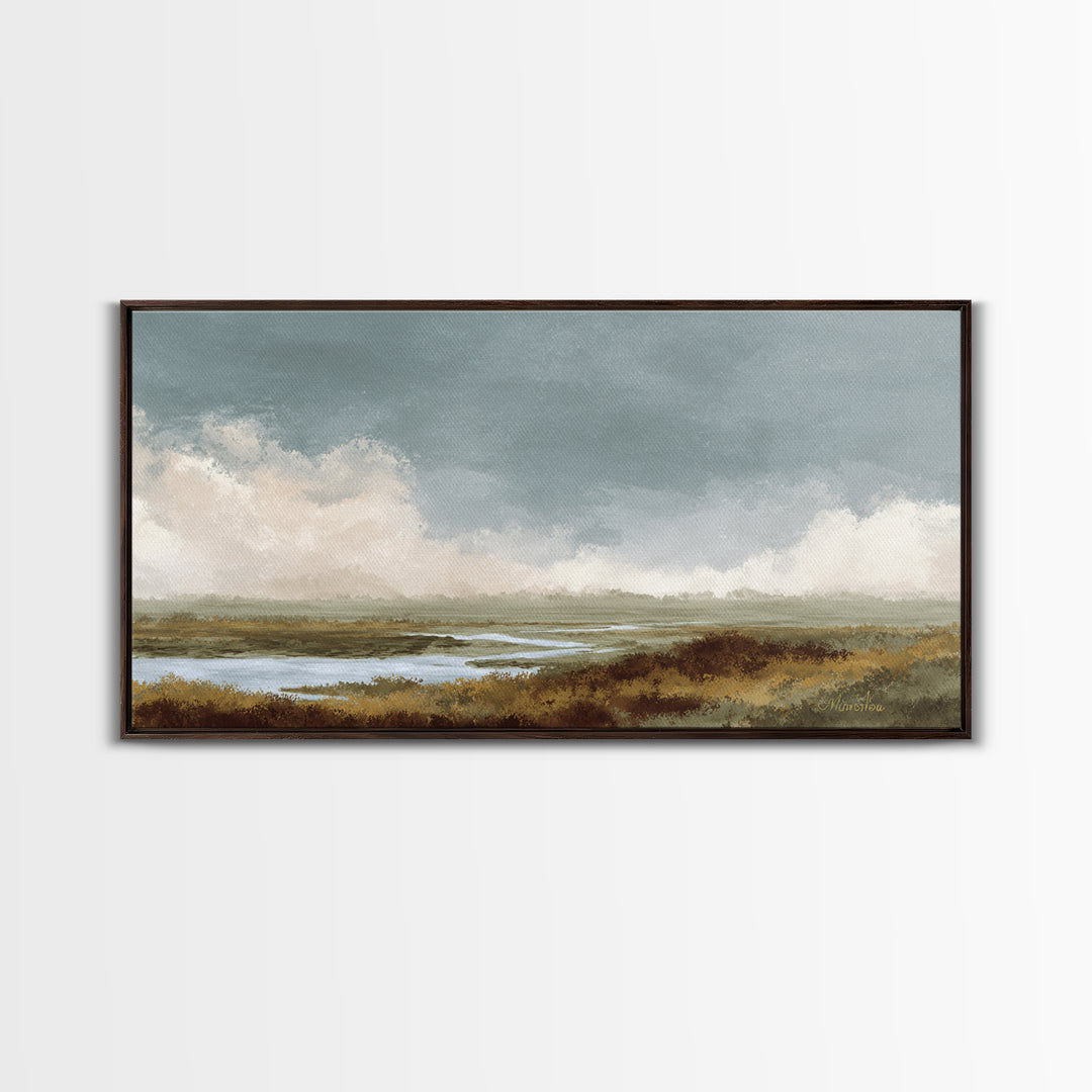 Blush and Taupe Cloudscape Canvas Print, Master Bedroom, Bedroom Decor, Abstract Art, Sanctuary, Printable Art, MAS-2x1-26