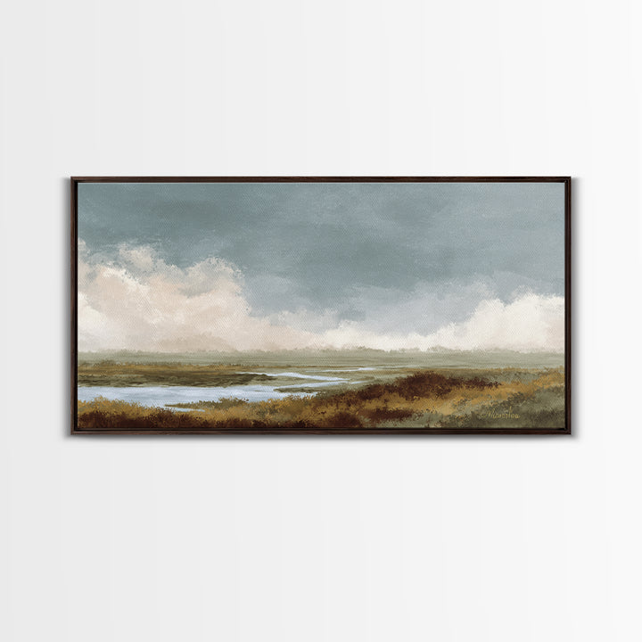 Blush and Taupe Cloudscape Canvas Print, Master Bedroom, Bedroom Decor, Abstract Art, Sanctuary, Printable Art, MAS-2x1-26