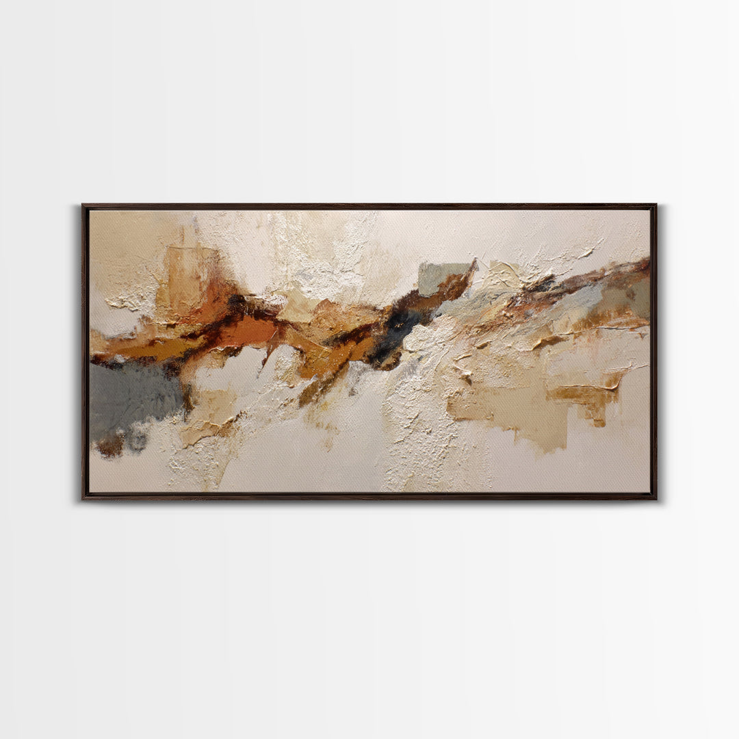 Large Cream Abstract Framed Canvas Print, Master Bedroom, Bedroom Decor, Abstract Art, Sanctuary, Farmhouse Wall Art, MAS-2x1-37