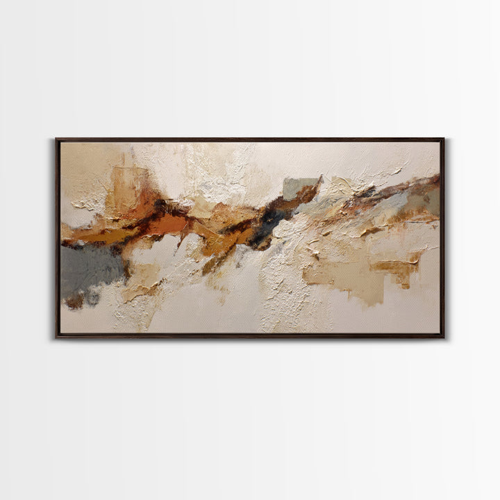 Large Cream Abstract Framed Canvas Print, Master Bedroom, Bedroom Decor, Abstract Art, Sanctuary, Farmhouse Wall Art, MAS-2x1-37