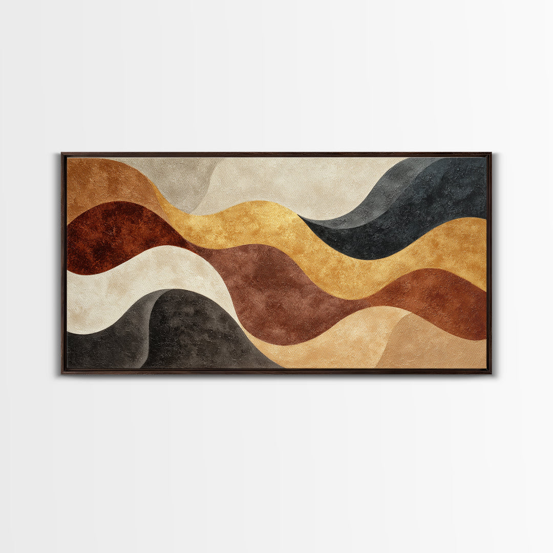 Abstract Wave Forms Framed Canvas Print, Master Bedroom, Wall Decor, Bedroom Decor, Fine Art, Sanctuary, Farmhouse Wall Decor, MAS-2x1-40